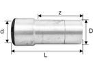 Industrie-Reduktionsnippel mit Einsteck. 28-22 mm 8827.2822 - SudoFIT-Formstücke