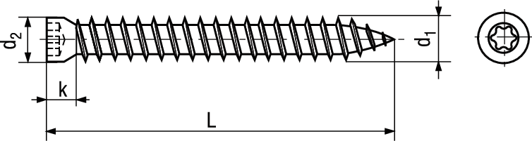 Rahmenschr Zyl-kopf I-6Rund St vzb BN20930 Ø 7,5 x 110 / T30 - Bossard Schrauben