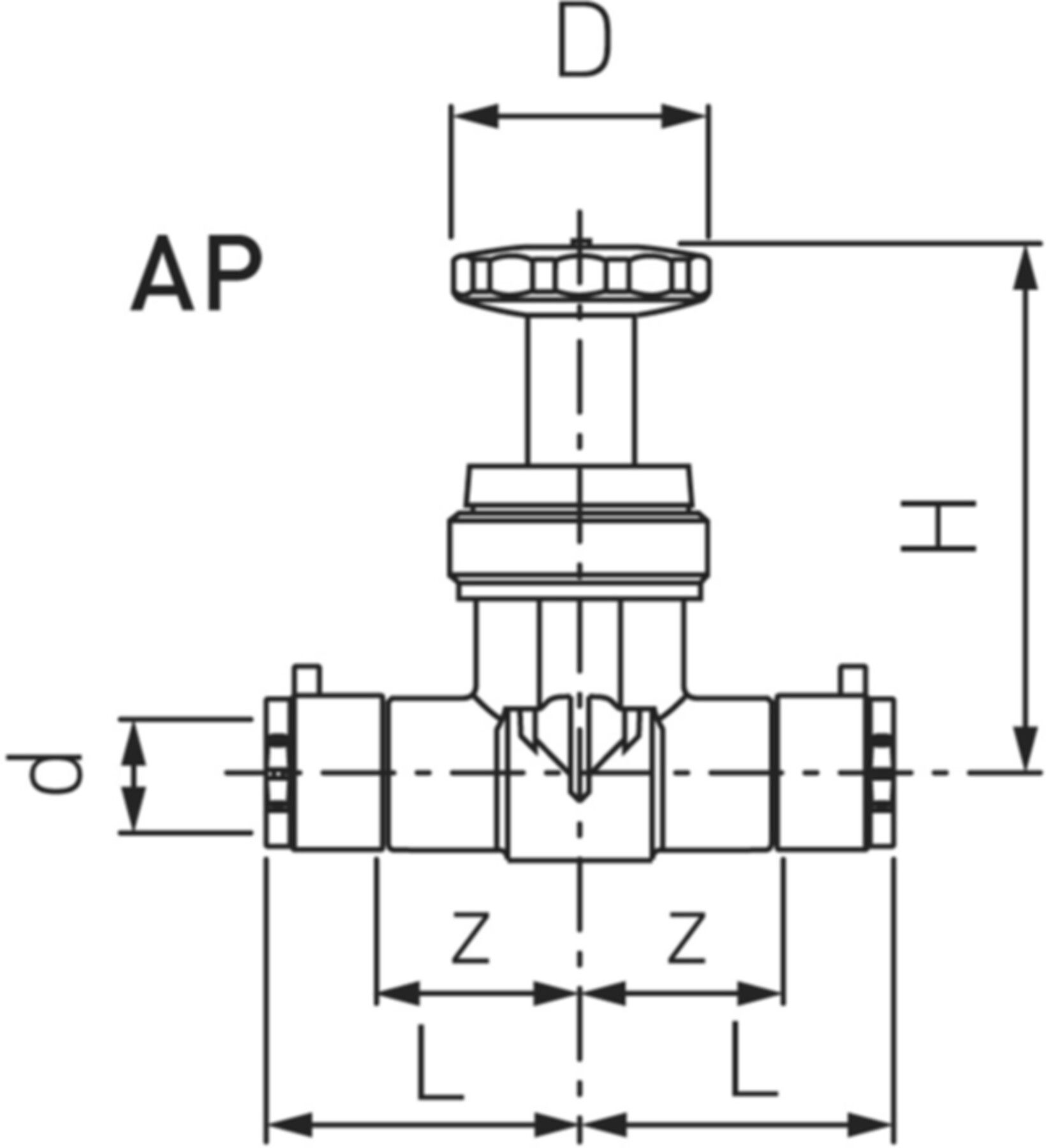 Ventil mit Entleerstutzen G 1/4" 6208 20mm (DN 15) 761 069 653 - GF Instaflex-HWS-Schweisssystem
