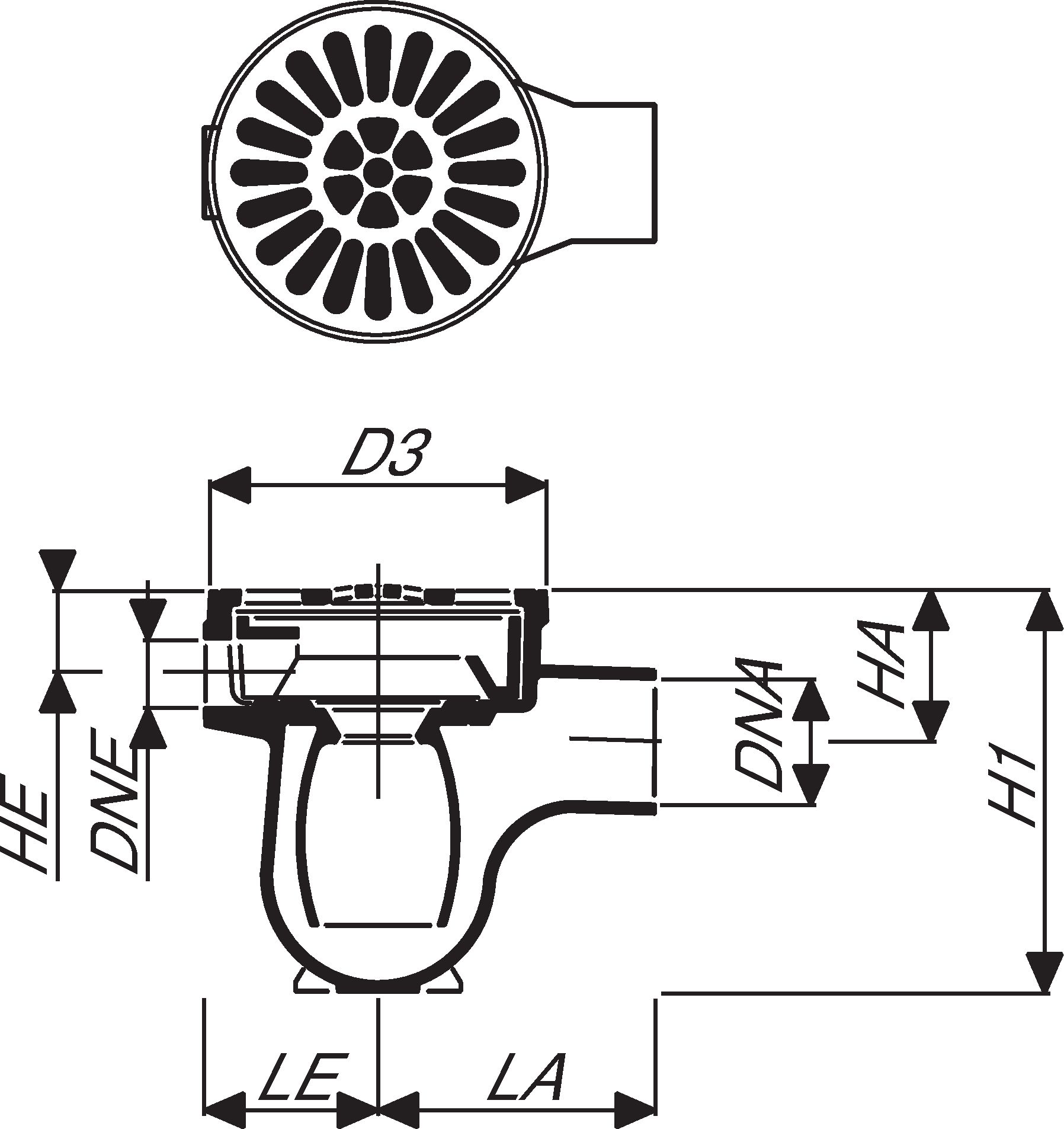 "Fig. 1783 010 00 ""Glocke""" nicht befahrbar - Bodenabläufe von Roll