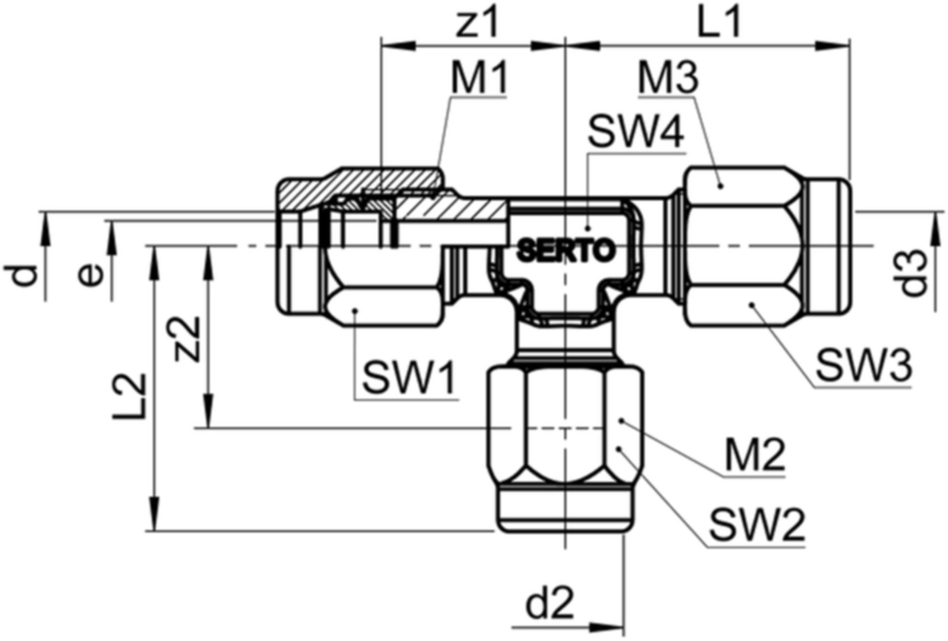 T-Verschraubung Red. SO 43021 15-10-15 mm - Serto-Programm M/G