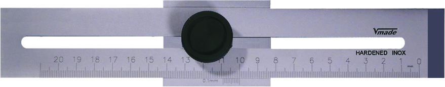 VOGEL Metall-Streichmass, Dur-Aluminium 250mm, 0.05mm Nonius, schwarz - Längenmessen