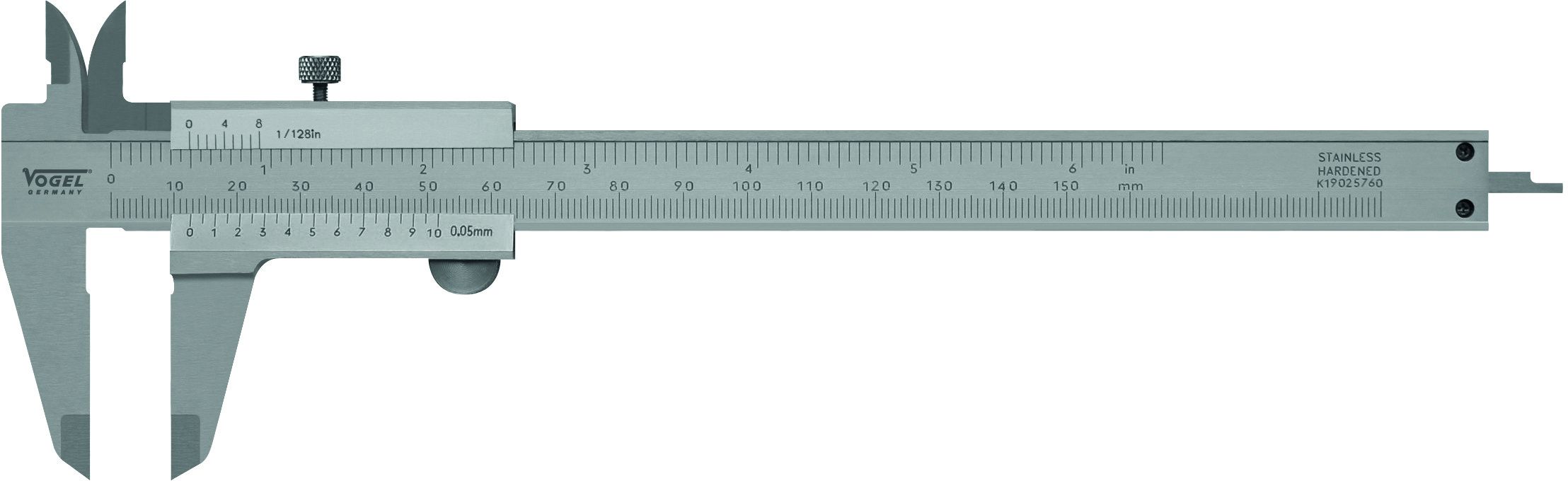 VOGEL Messschieber mit Feststellschraube L= 150mm/0.02mm, INOX - Längenmessen