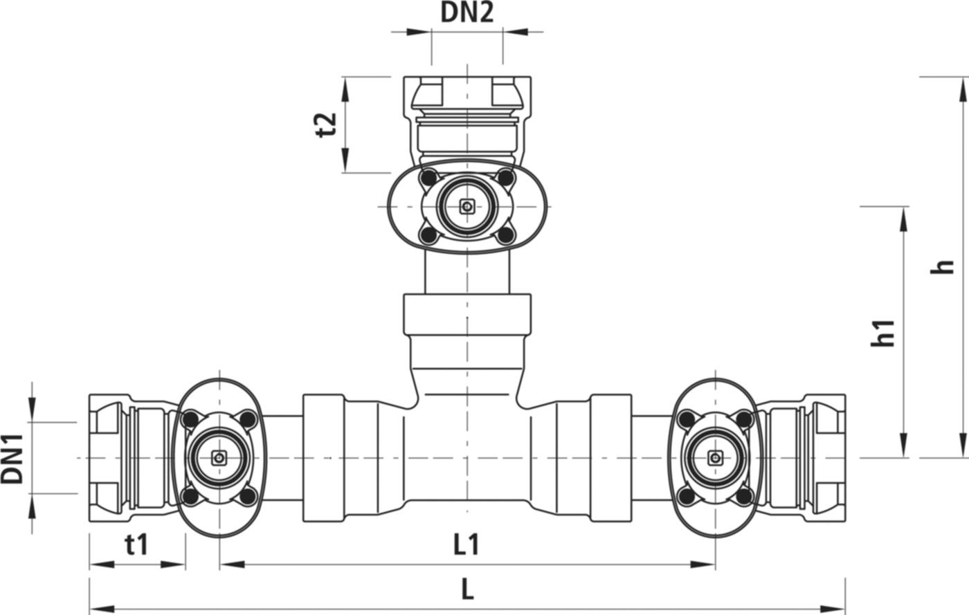 Combi-3 Vario für Gussrohre mit 4497 Schweissraupen BLS DN 125/80 - Hawle Armaturen