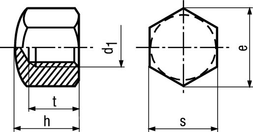 6-kt-Hutmuttern niedr Form INOX A4 BN634 DIN917 M10/DIN/s17 - Bossard Schrauben