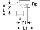 Übergangswinkel 90° m/IG 35mm-11/4" 33807 - Mapress-Sanitär-Presssystem-Formstücke