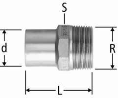 Übergang mit AG 15 x 1/2" 55036.23 mit Einsteckende - Optipress-Therm Heizungs-Formstücke