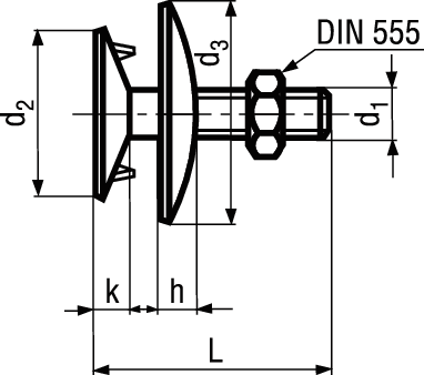 Glockenschrauben Typ 20 St 4.6 vzb BN288 M8x40 - Bossard Schrauben