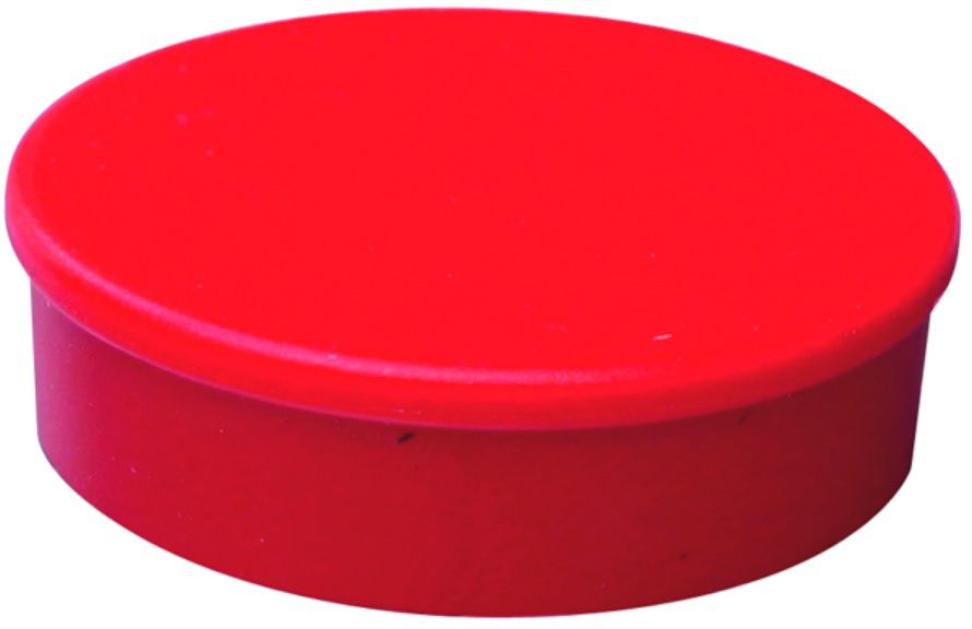 Haftmagnet, rot, Pack à 4 Stück Ø 30mm, H= 8mm, Haftkraft 1000g - Heften, Schneiden