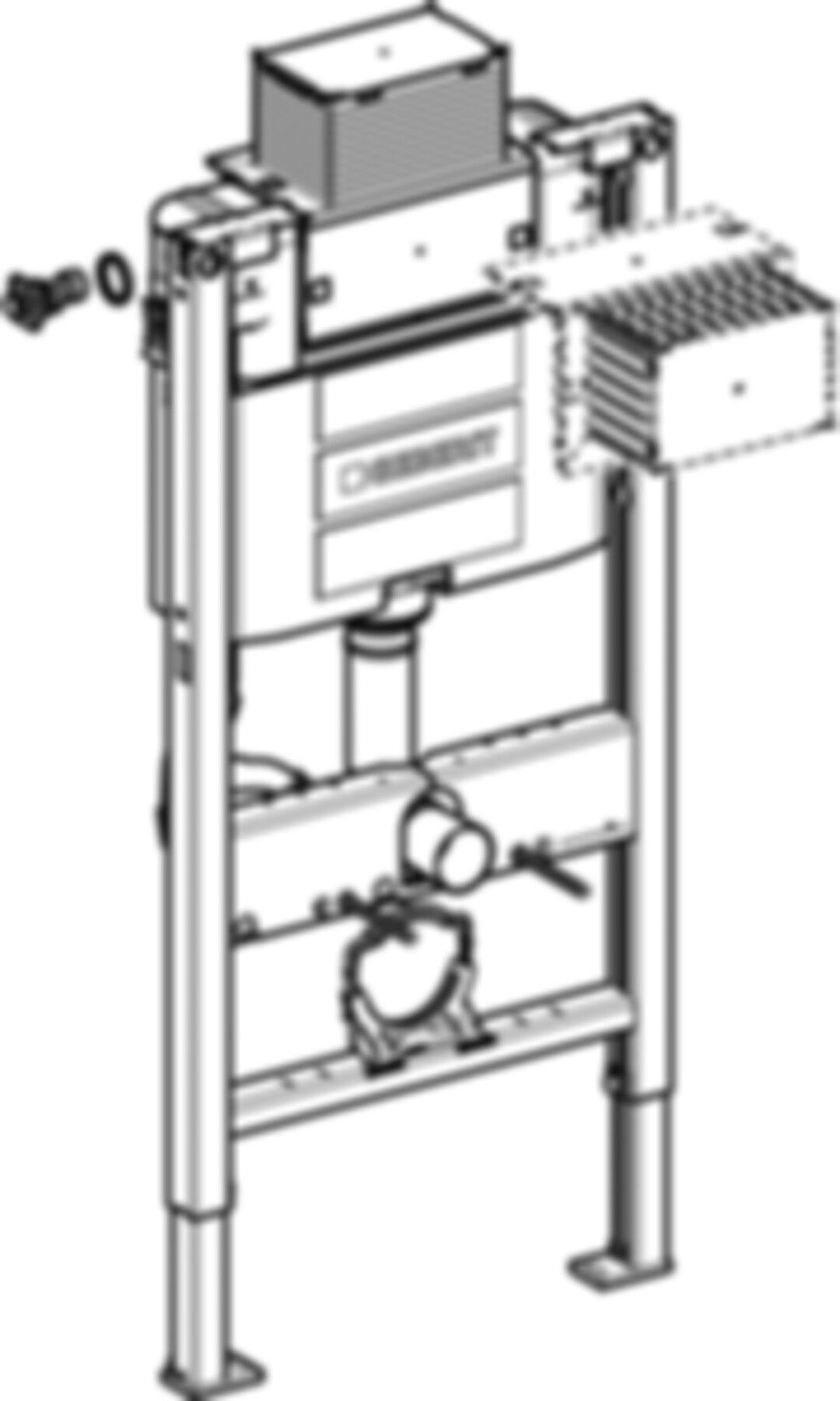 Wand-WC-Element Omega 111.032.00.1 Typ 98 Betätigung von oben/vorne - Geberit-Duofix