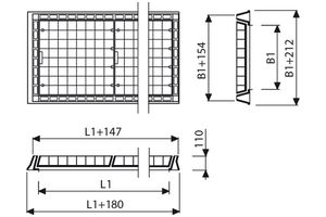 Fig. 2535ME JJ0 62 E600 2-teilig LW: 1000 x 1036mm, mit Betonsockel - Flächenabdeckungen von Roll