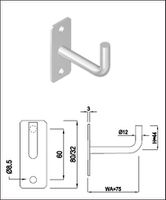 Geschw. Wandkonsole eckig vertikal Stab 12 mm H 44 mm geschl. 1.4301 - INOXTECH-Handlauf-/Geländer-System