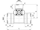Combi-T mit Steckmuffen, Baio Gas 4375 DN 150/ 100 - Hawle Armaturen