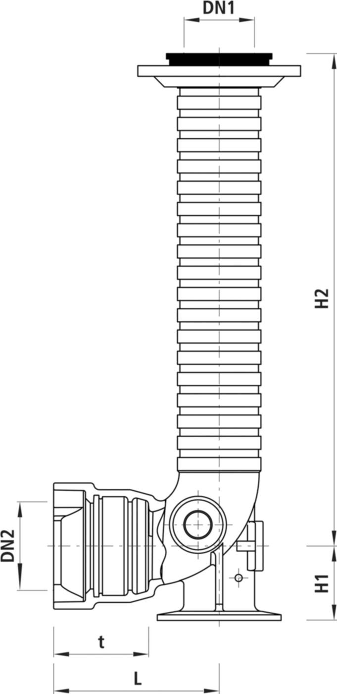 Hydranten-Einlaufbogen Guss BLS N842 GT 1,35-1,80m DN 125 - Hawle Hydranten
