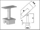 Steckkonsole bewegl mit quadr Rohrkappe Pfos 35mm,ger. Aufl,H100mm,geschl,1.4301 - INOXTECH-Handlauf-/Geländer-System