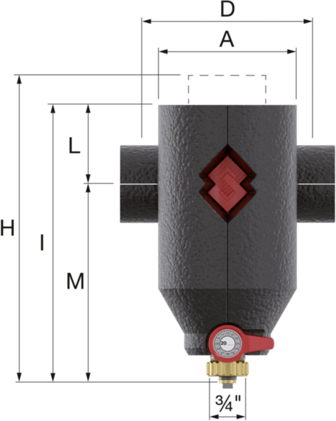 Flamco Clean Smart Schl-Abscheider 2" 30036 m/drehbaren Anschlüsse und EPP Isolation - Flamco Luft- und Schlammabscheider