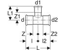 T-Stück reduziert 54-28-54mm 41224 - Mapress Therm Formstücke