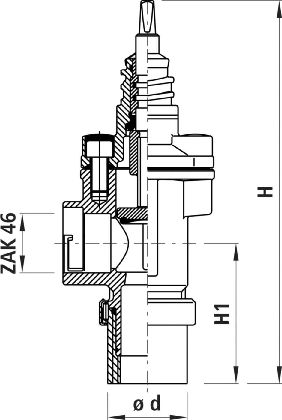 Hausanschluss-Eckventil ZAK für Gas 3124 d 63mm - ZAK - Hawle Hausanschluss- und Anbohrarmaturen