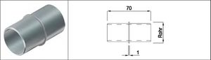 Stossrohr mit Anschlag 33.7 x 2 mm Länge 70 mm 1.4301 - INOXTECH-Handlauf-/Geländer-System