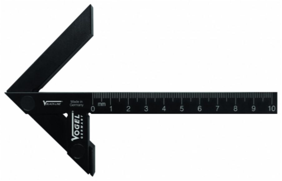 VOGEL Zentrierwinkel, Dur-Aluminium 150 x 130mm, schwarz - Längenmessen