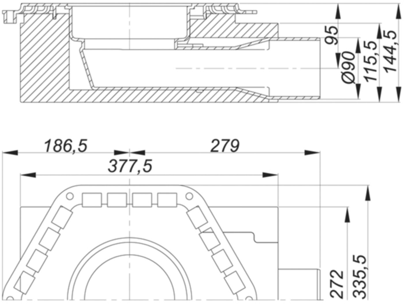 Dachablauf SwissUnico waagrecht 110mm 3-640109 - SCHACO Entwässerungstechnik