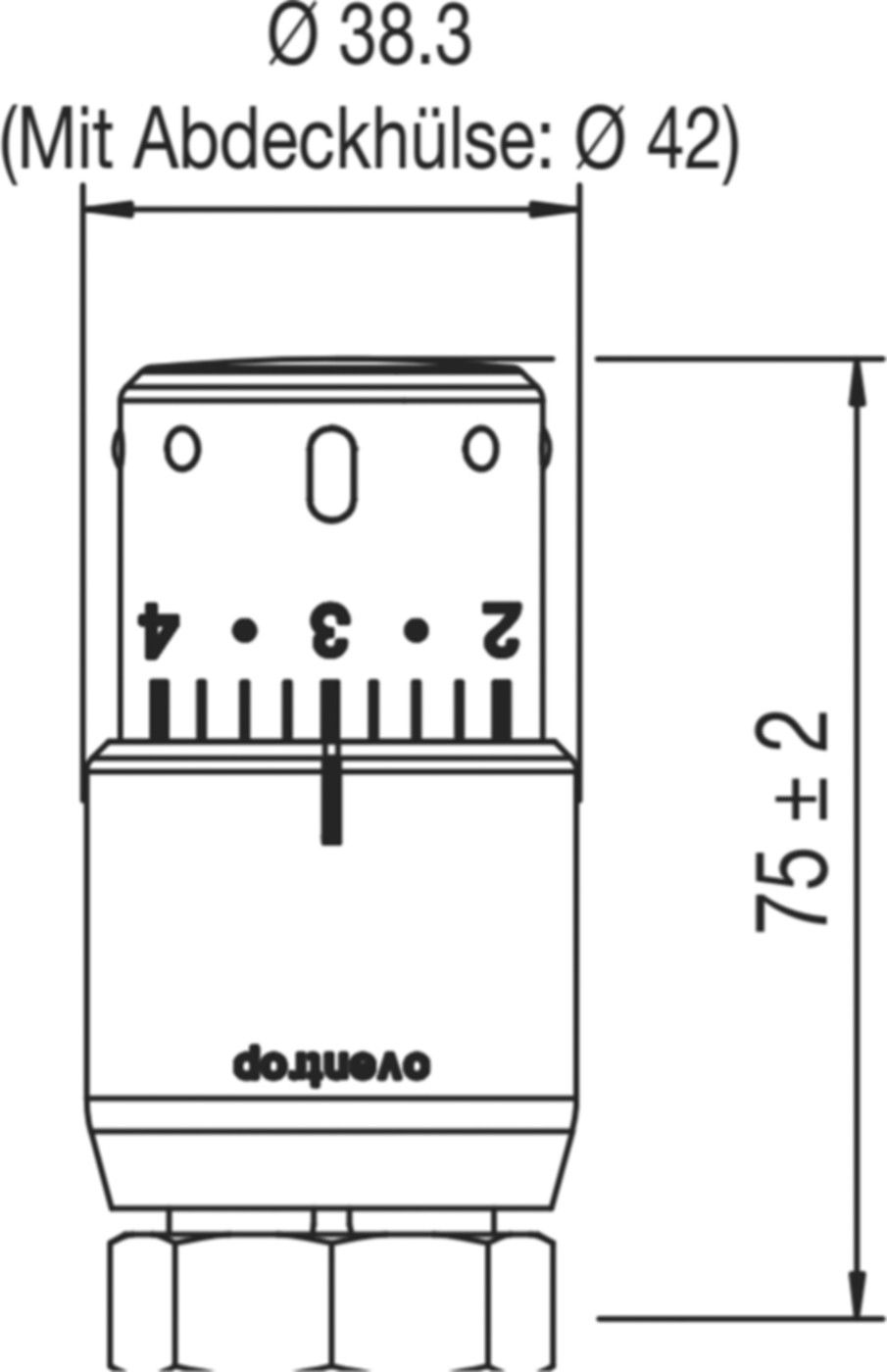 Thermostatfühler m/Fühler verchromt Uni SH m/Nullst. 7-28°C 101 20 69 - Oventrop Programm