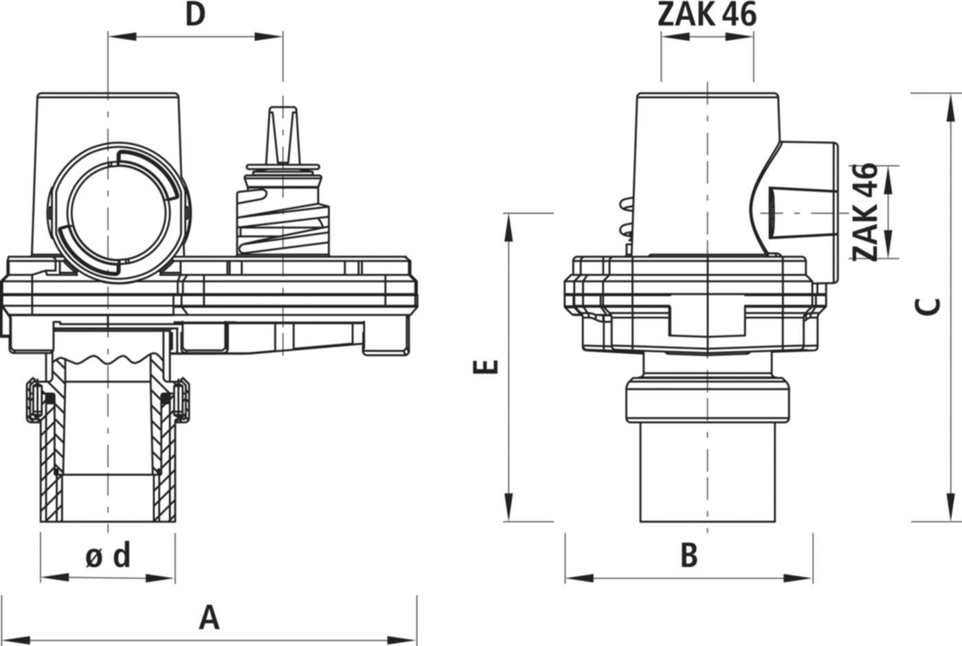 PE-Einschweiss-Hawlinger 2280 d 63mm - ZAK - Hawle Hausanschluss- und Anbohrarmaturen