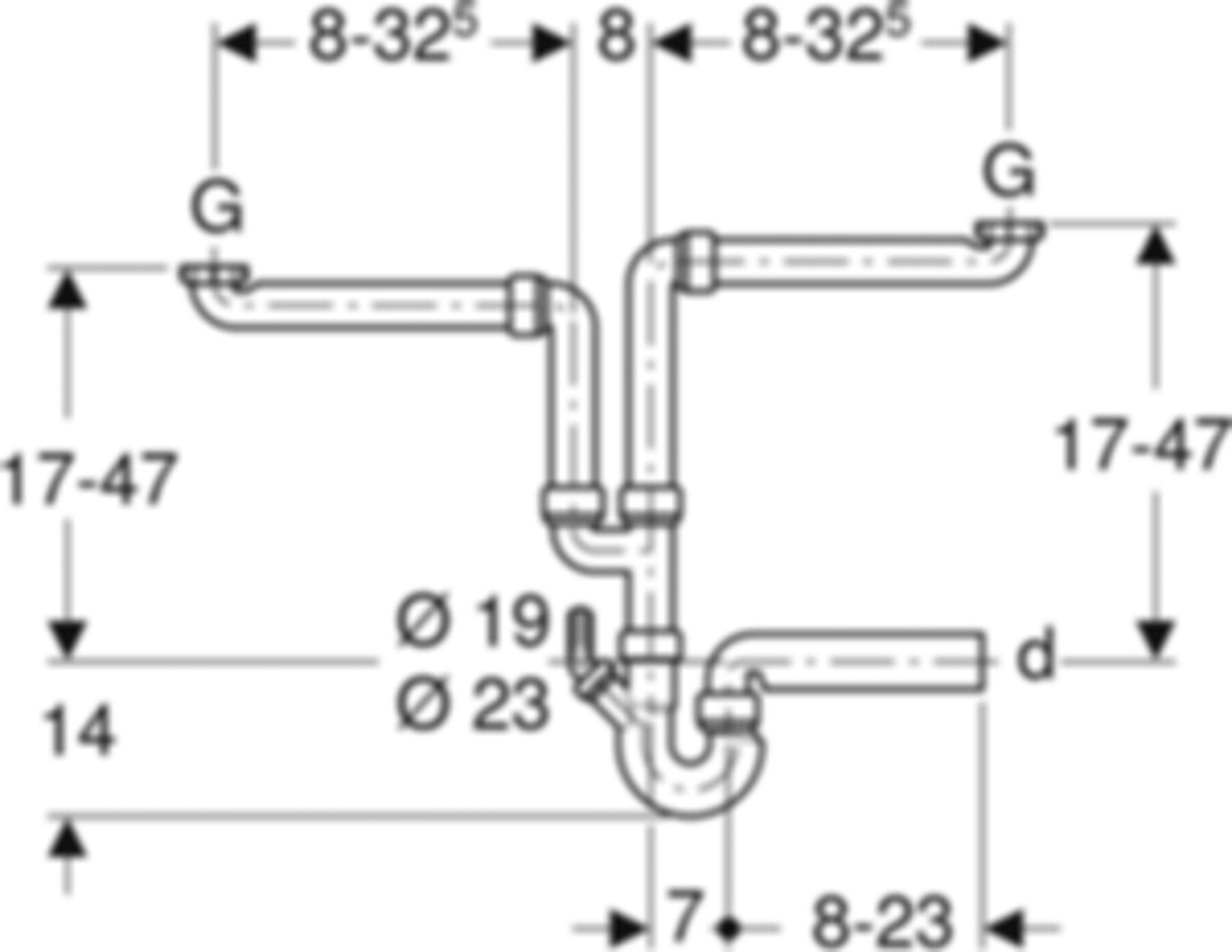 Spültischsifongarnitur PP 2-teilig d 56mm - 2" 152.806.06.1 - Geberit-Sifon + Apparateanschlüsse