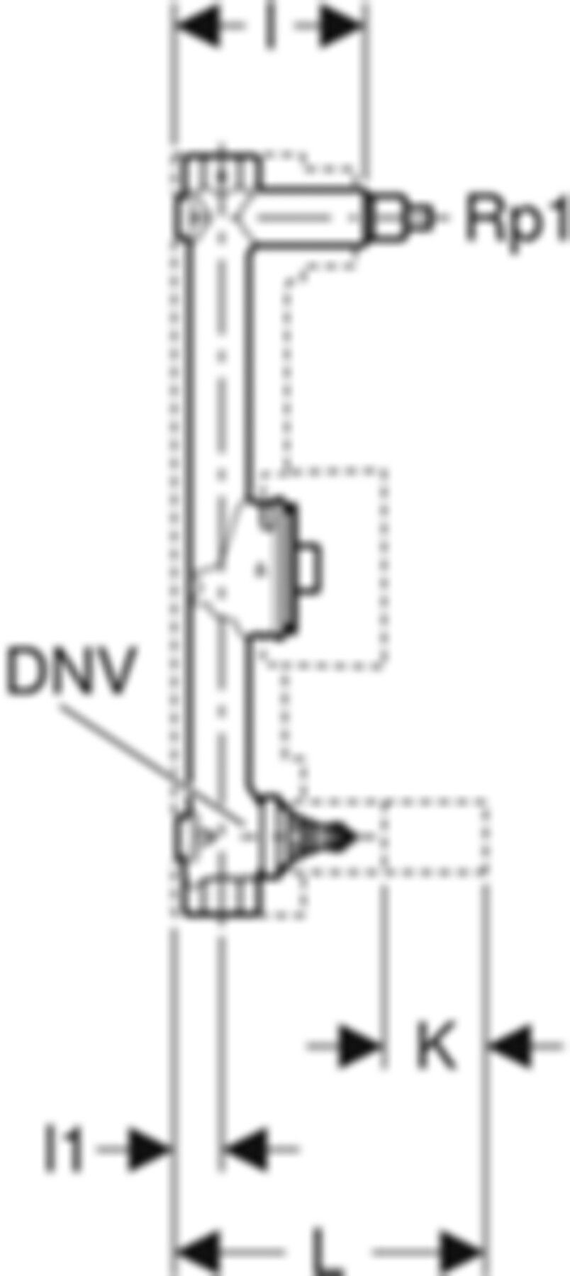 Wasserzählerstrecke 3/4" 603.098.21.1 mit UP-Ventil und Anschluss-T-Stück - Geberit Systemventile / Armaturen