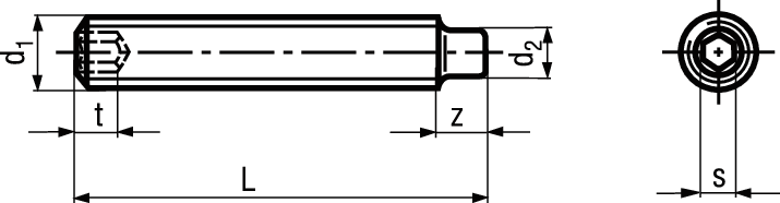 Gew Stifte I-6kt Zapfen INOX A2 BN619 ISO4028 M 8 x 10 - Bossard Schrauben