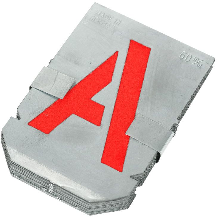 Zinkschablonen Buchstaben A-Z, Schrifthöhe = 20mm - Auszeichnen