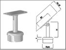 Steckkonsole bewegl mit ger Rohrkappe Pfos 48.3mm,ger. Aufl,H100mm,geschl. - INOXTECH-Handlauf-/Geländer-System