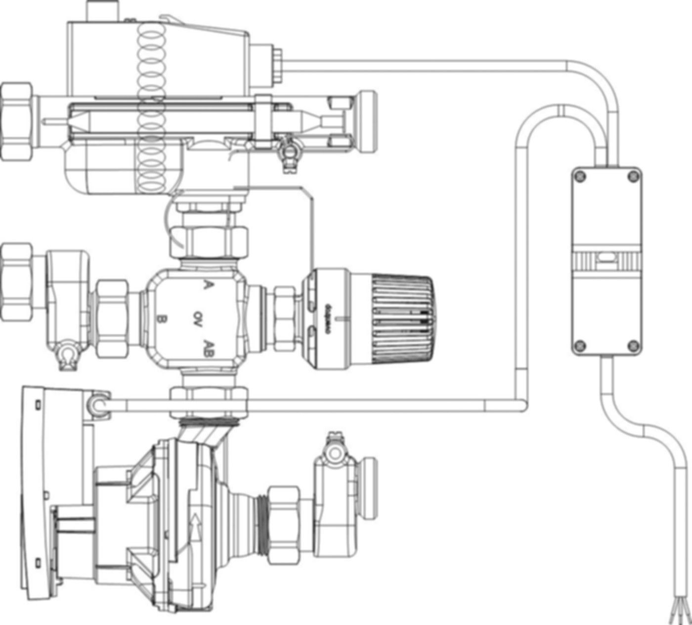 Regufloor HN24 Regelstation DN 25 L=246 mm PN 6 20-90°C 115 16 01 - Oventrop Fussbodenheizungszubehör