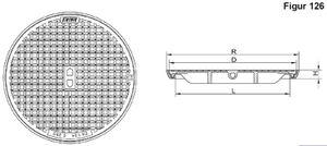 Fig.126-60 Guss C250 in Zementrohr, Handgriff, geruchsdicht - Schachtabdeckungen BGS