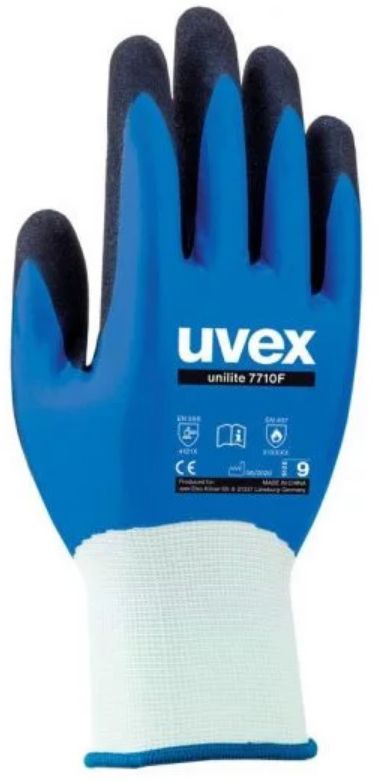 UVEX Schutzhandschuhe uvex unilite 7710F Gr. 8, blau/schwarz, Art. 60278 - Arbeitsschutz