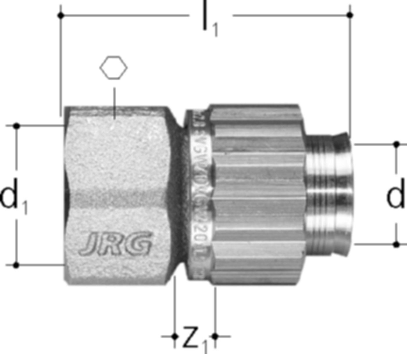 Übergang mit IG 1/2"-16 5484.908 - JRG Sanipex-Rohre und Formstücke