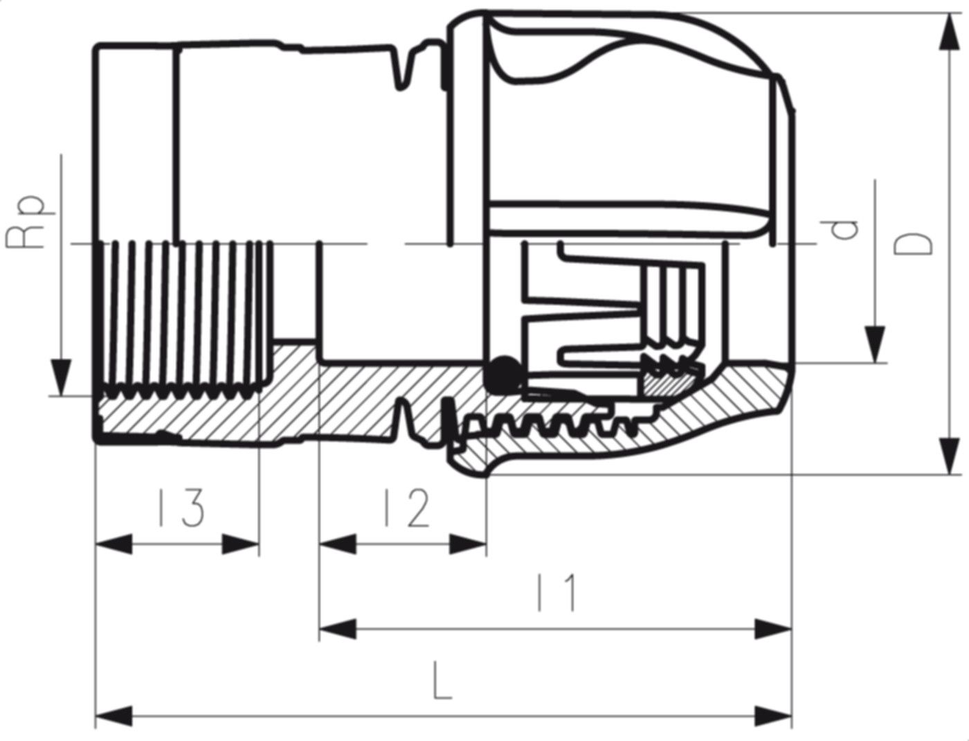 Übergangkupplung mit Innengewinde d 75mm - 3" 158 400 108 - GF iJoint-Klemmverbinder