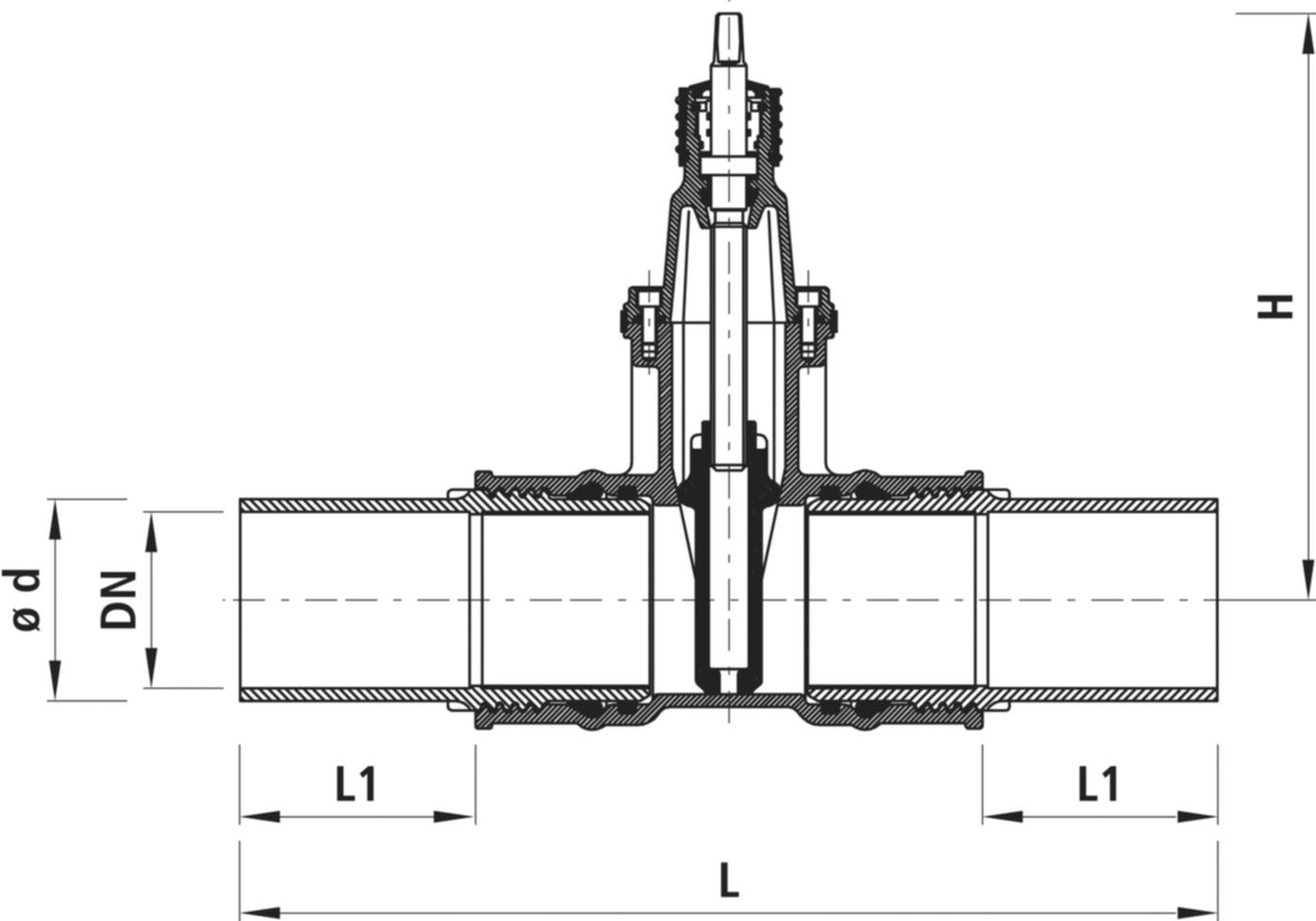 Einschweiss-Schieber für Gas S8 4816 DN 150 / d 160mm - Hawle Armaturen