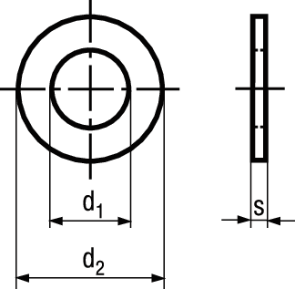 Scheiben ohne Fase St vzb BN726 DIN433 M1/1,1/2,5/0,3 - Bossard Schrauben