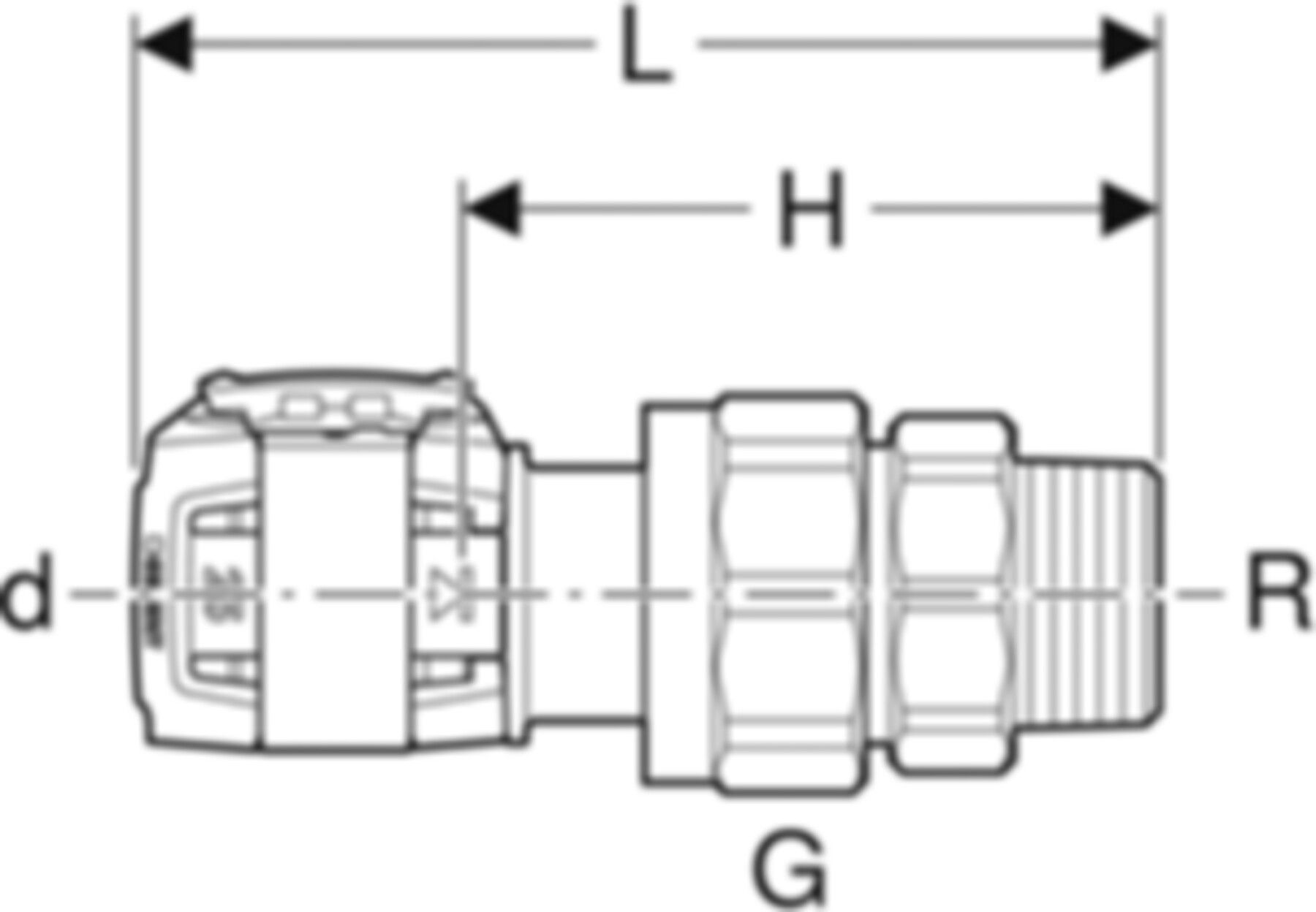 Übergangsverschraubung m/AG 40mm-11/2" 620.594.00.1 - Geberit FlowFit-Rohre/Formstücke