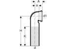 Wandklosettbogen 90° kurz d 110/ 90mm 310.881.14.1 - Geberit-PE-Silent-Formstücke