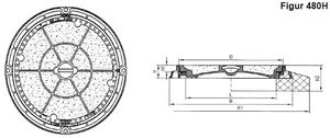 Fig.480-60HB BeGu D400, Neopren-Einlage Handgriff, mit Betonfüllung - Schachtabdeckungen BGS