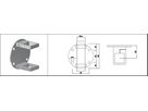 Pfosten-Klemmhalter runde Form 40x40 mm geschliffen 1.4301 Plattendicke 5 mm - INOXTECH-Handlauf-/Geländer-System