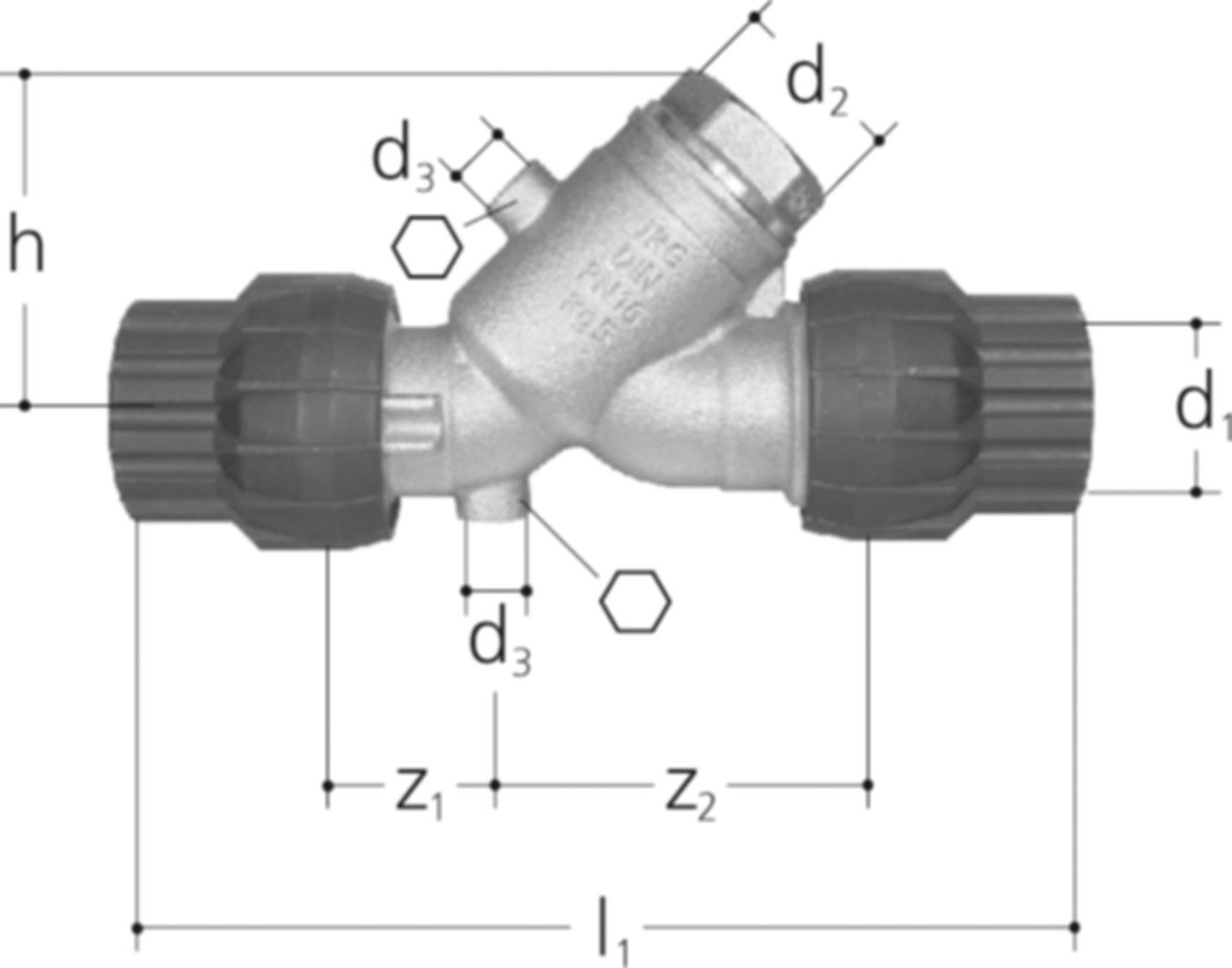 Rückflussverhinderer MT PN 10 1612.026 DN20 26mm - JRG Armaturen