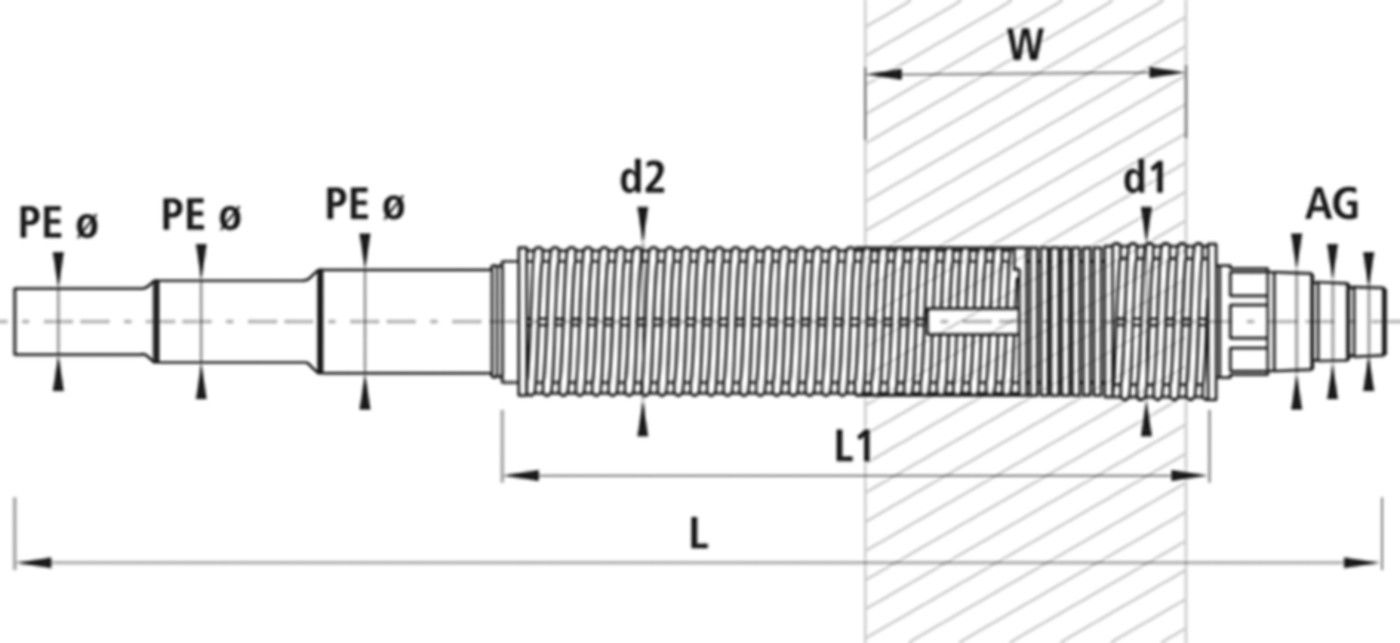 Mauerdurchführung Uni PE-AG 6851 d 63-40mm / 2" - 1 1/4" - Hawle Hausanschluss- und Anbohrarmaturen