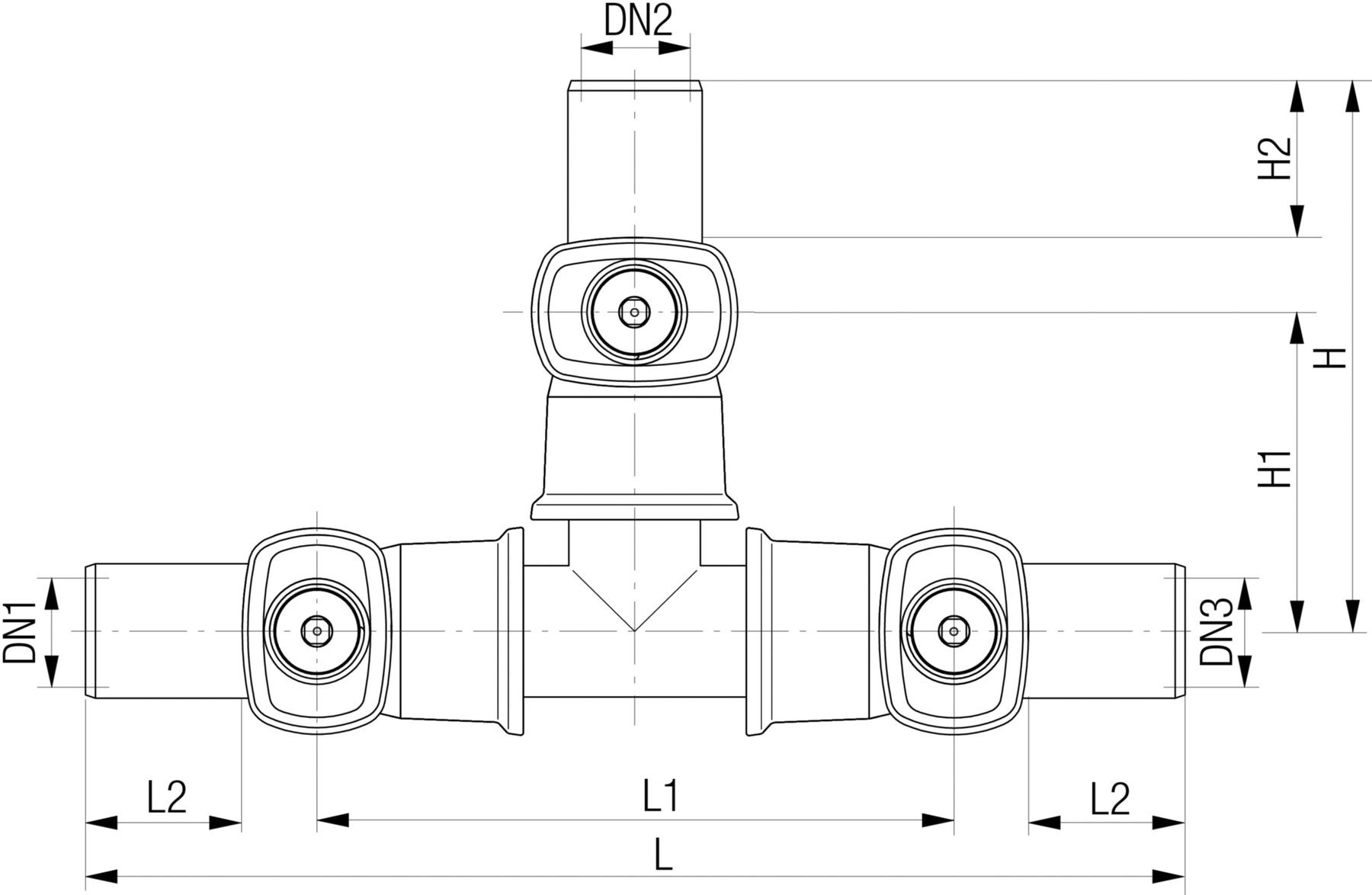 Universal 3, Fig. 5488 mit Guss-Spitzend DN 80/80 - Von Roll Armaturen