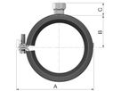 BSA mit Gummi und Muffe M8/10 39308 44 - 49 mm 11/2" - Flamco-Rohrschellen