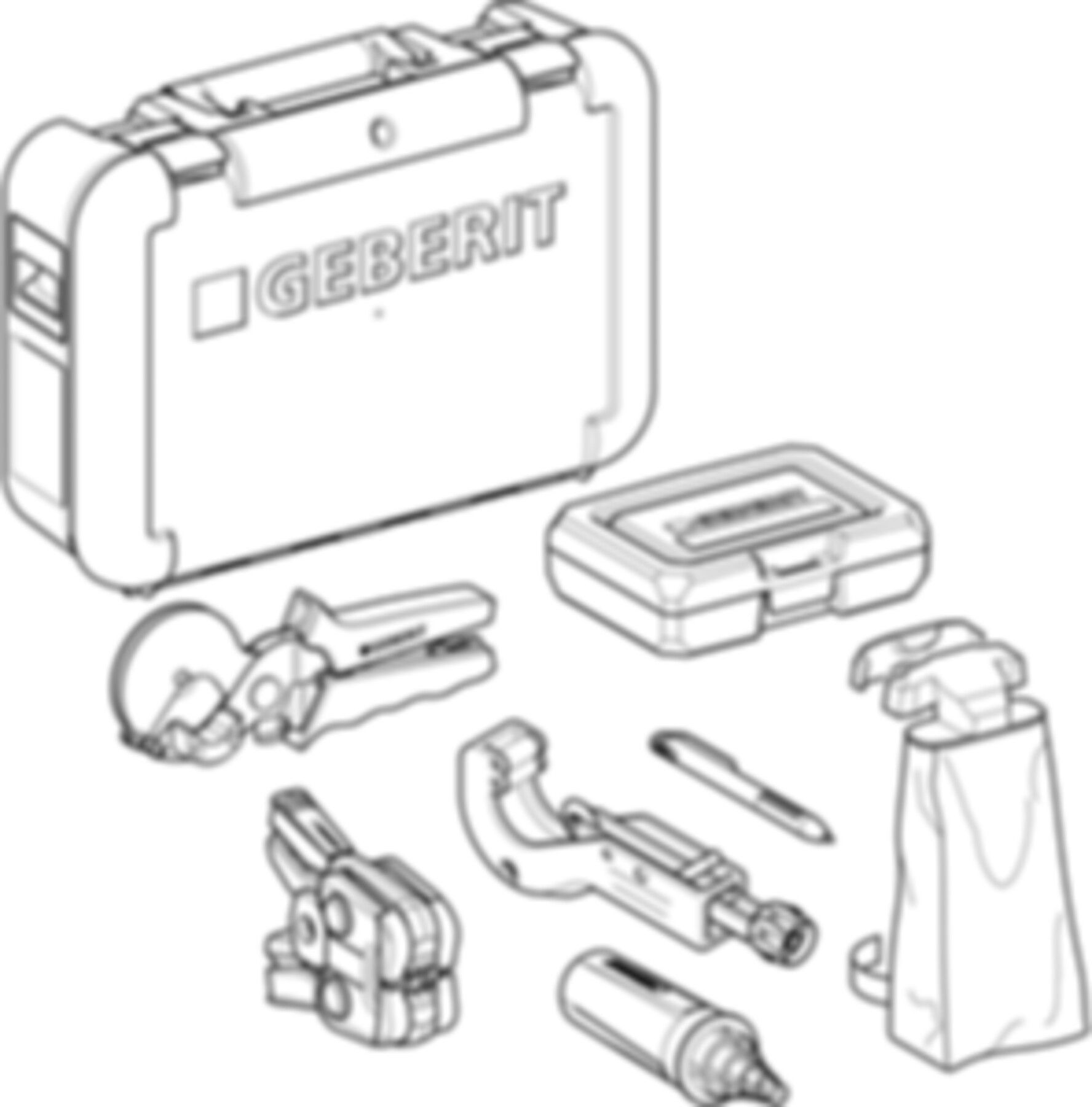 FlowFit Koffer bestückt (1) 16-40mm 655.078.00.1 - Geberit Werkzeuge und Zubehör