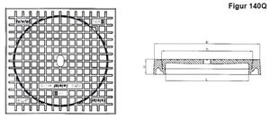 Fig.140-40Q Guss C250 Pickelloch, quadratischer Rahmen - Schachtabdeckungen BGS