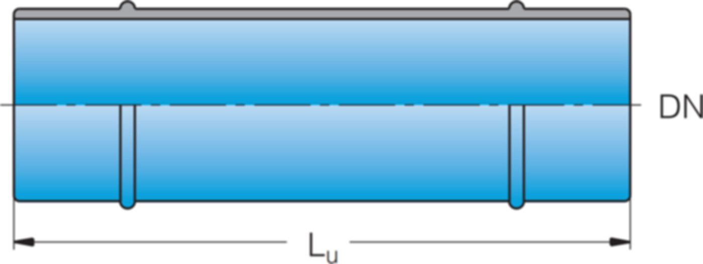 Glattrohr mit 2 Schweisswulsten L=400mm DN 100 - Frischhut Steckmuffenformstücke